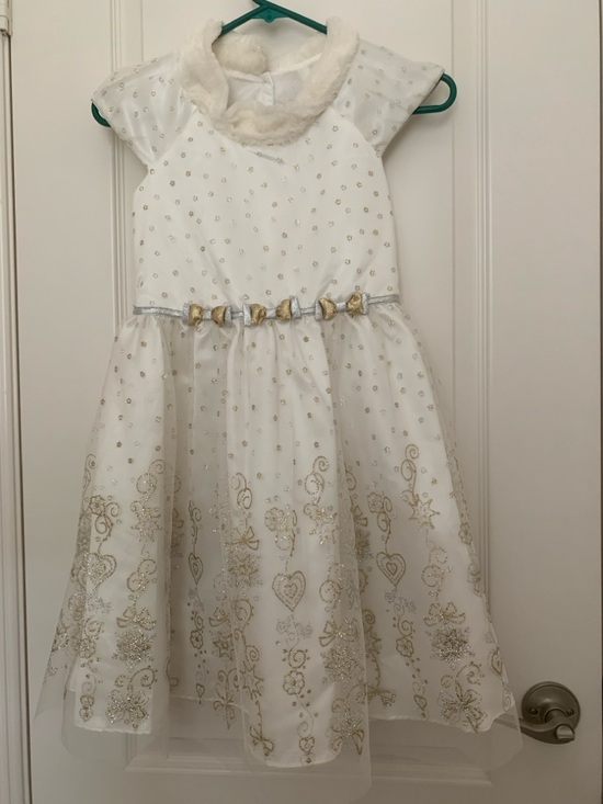 Jona Michelle Other - Jona Michelle Style CO3377: Ivory Gold Glitter Snowflake Dress